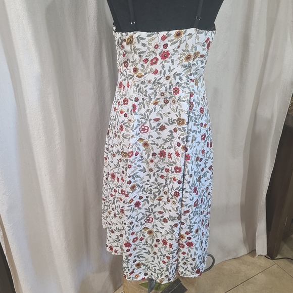 Womens Floral Sun Dress Sleeveless Sexy Lace Up Front Thread Story Medium - Picture 3 of 9